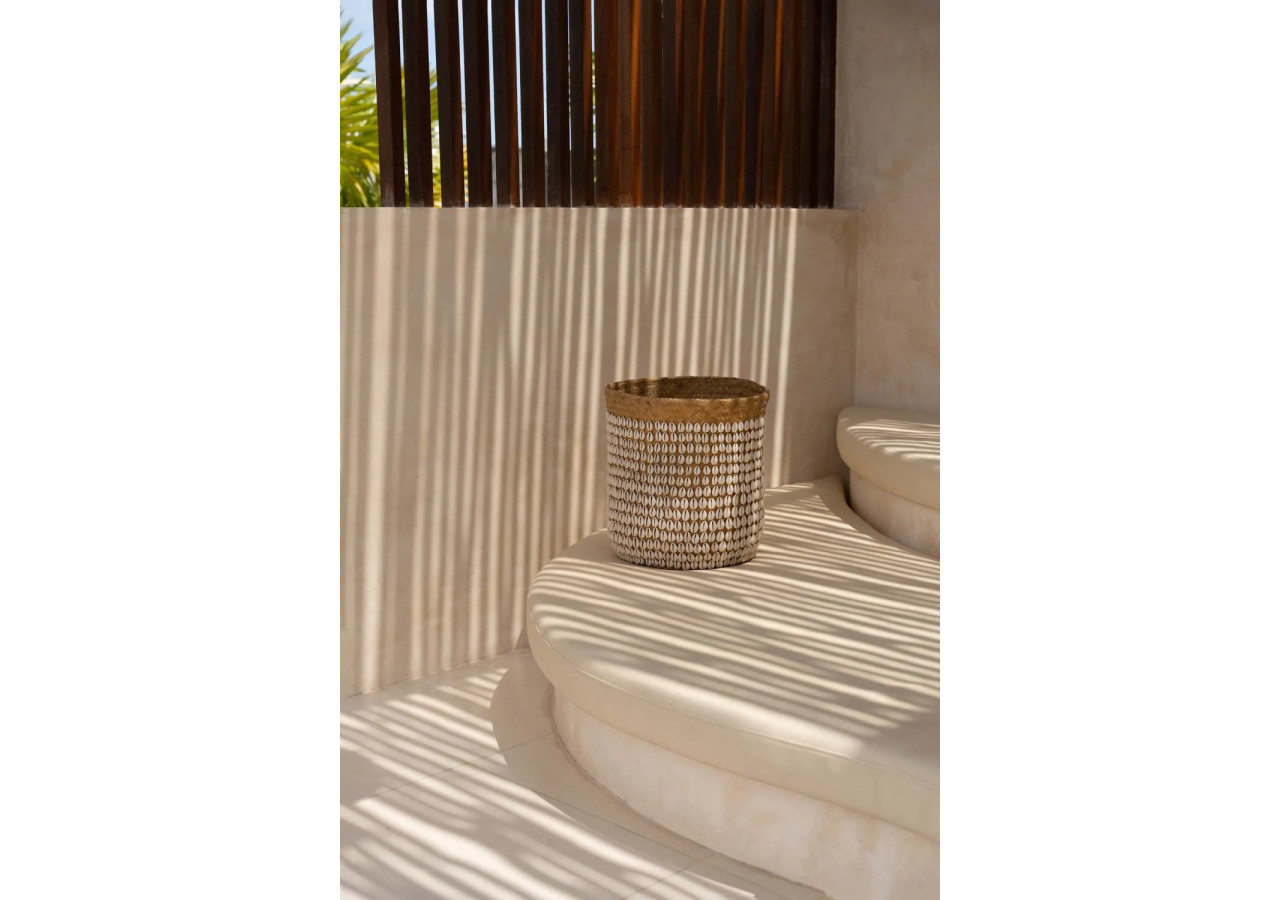 Panier Pandan n°1 - Fait Main avec Coquillages - BAEX007NW - Bazar Bizar