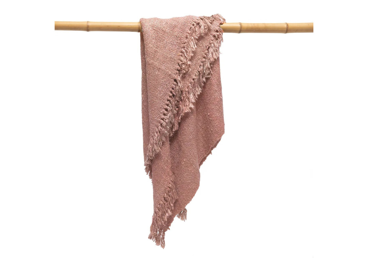 Plaid S'il Vous Plaît - Rose Saumon - INIE002Pi - Bazar Bizar