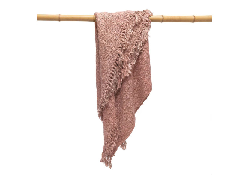 Plaid S'il Vous Plaît - Rose Saumon - INIE002Pi - Bazar Bizar