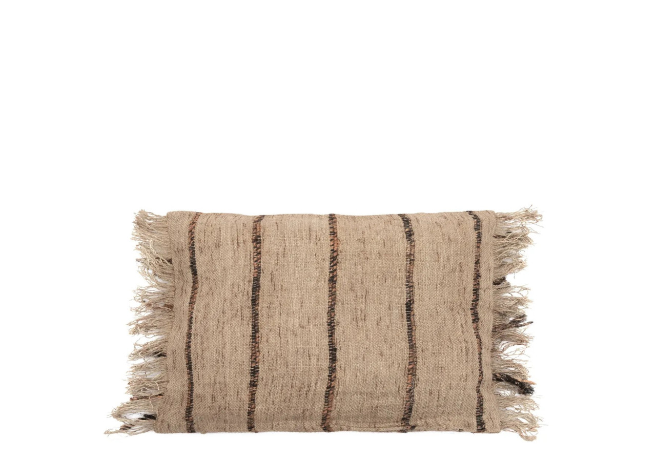 Housse de coussin Oh My Gee - Beige Noir 30x50cm - INIE001BeB-30x50 - Bazar Bizar
