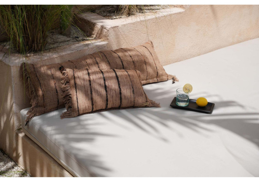 Housse de coussin Oh My Gee - Beige Noir 30x50cm - INIE001BeB-30x50 - Bazar Bizar