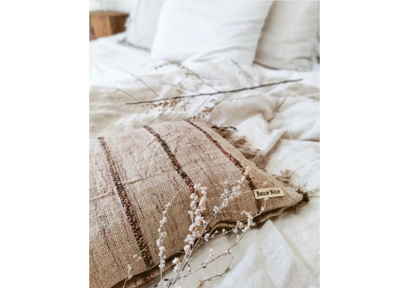 Housse de coussin Oh My Gee - Beige Noir 30x50cm - INIE001BeB-30x50 - Bazar Bizar