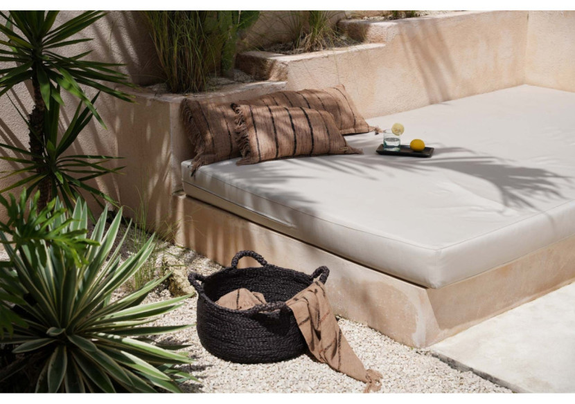 Housse de coussin Oh My Gee - Beige Noir 30x50cm - INIE001BeB-30x50 - Bazar Bizar