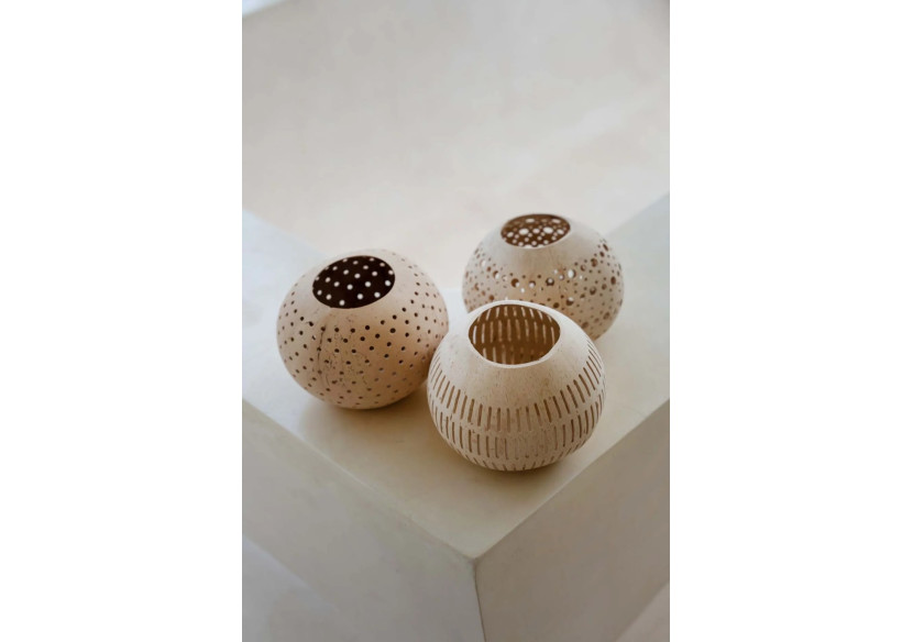 Bougie en noix de coco - Naturelle - BA150C-N - Bazar Bizar