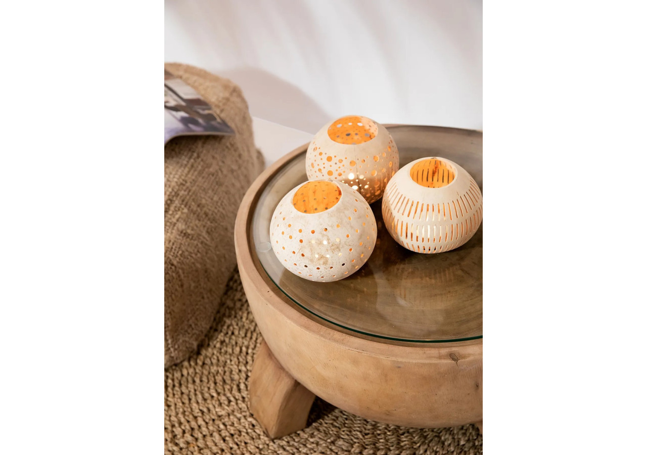 Bougie en noix de coco - Naturelle - BA150C-N - Bazar Bizar