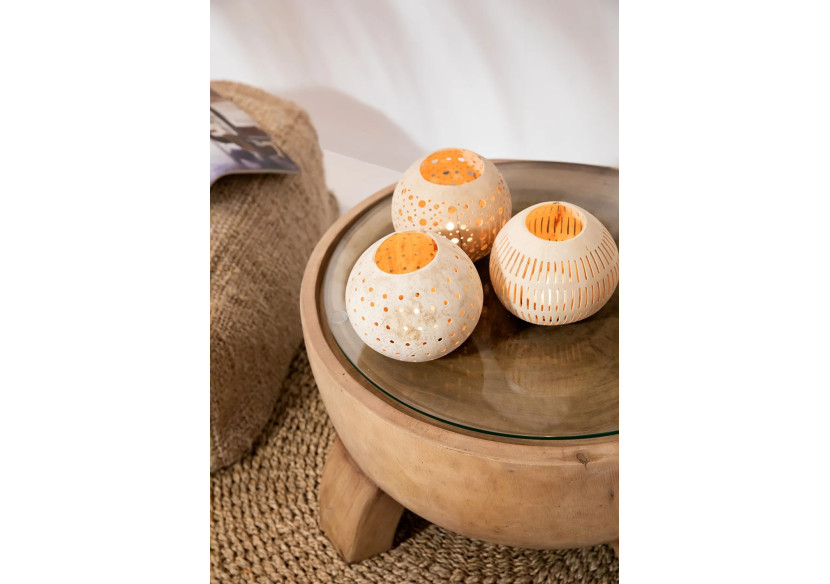 Bougie en noix de coco - Naturelle - BA150C-N - Bazar Bizar