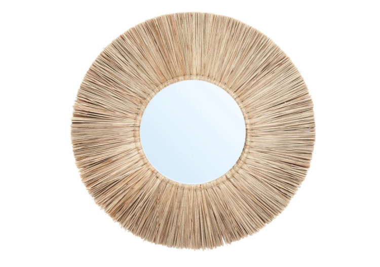 Miroir Alang Alang - Naturel - Grand Format - BALE070N-L-50 - Bazar Bizar