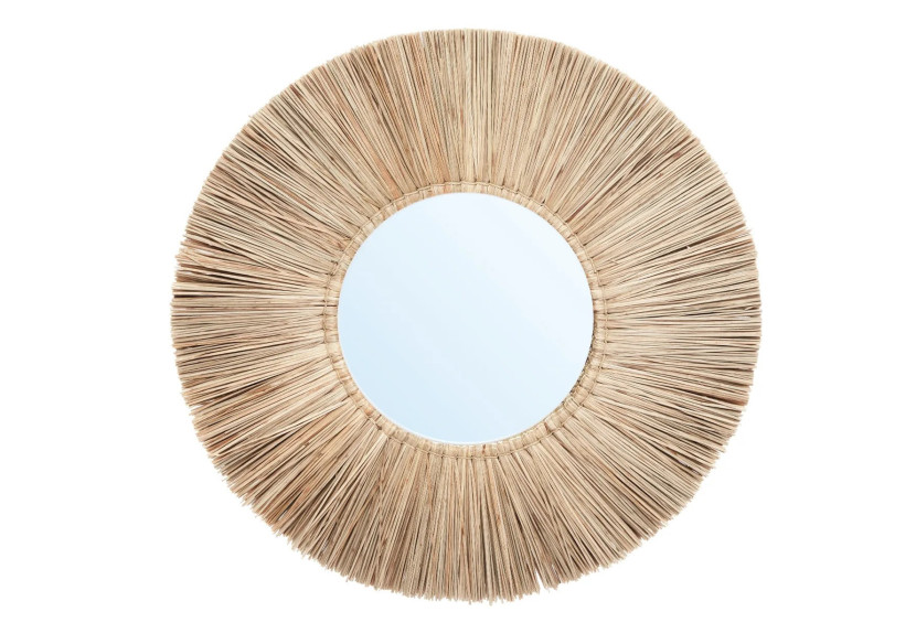 Miroir Alang Alang - Naturel - Grand Format - BALE070N-L-50 - Bazar Bizar