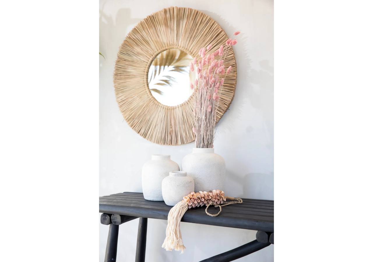 Miroir Alang Alang - Naturel - Grand Format - BALE070N-L-50 - Bazar Bizar