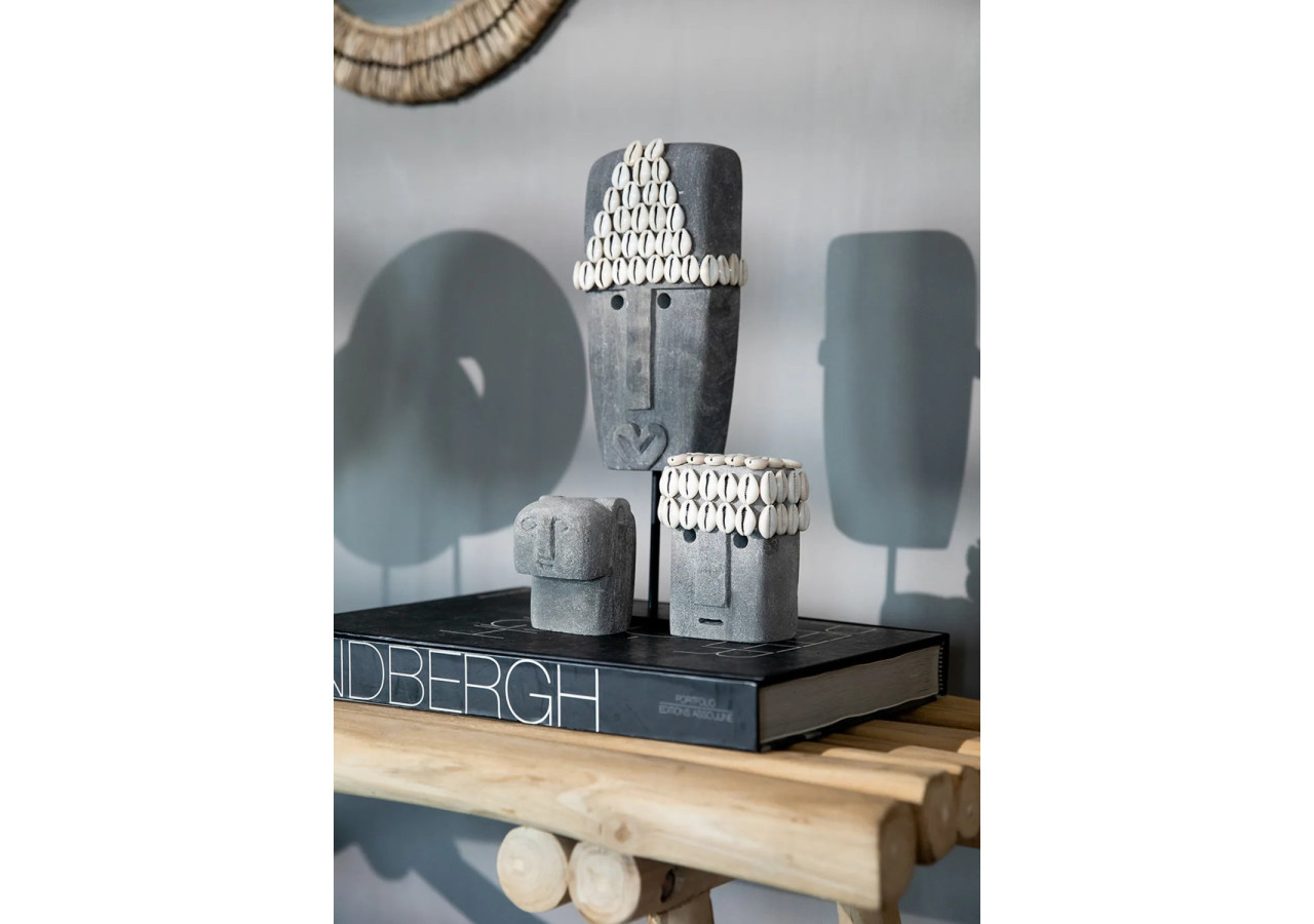 Statue en Pierre Sumba n°32 sur Socle - Artisanale - BAHRA032 - Bazar Bizar