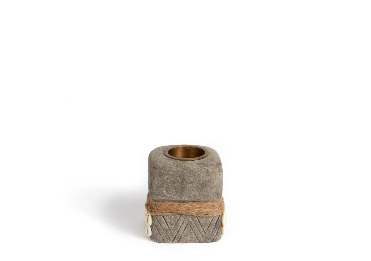 Porte-Tealight Sumba Stone n°31 - Fait main - BAHRA031 - Bazar Bizar