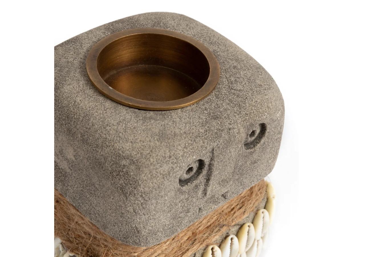 Porte-Tealight Sumba Stone n°31 - Fait main - BAHRA031 - Bazar Bizar