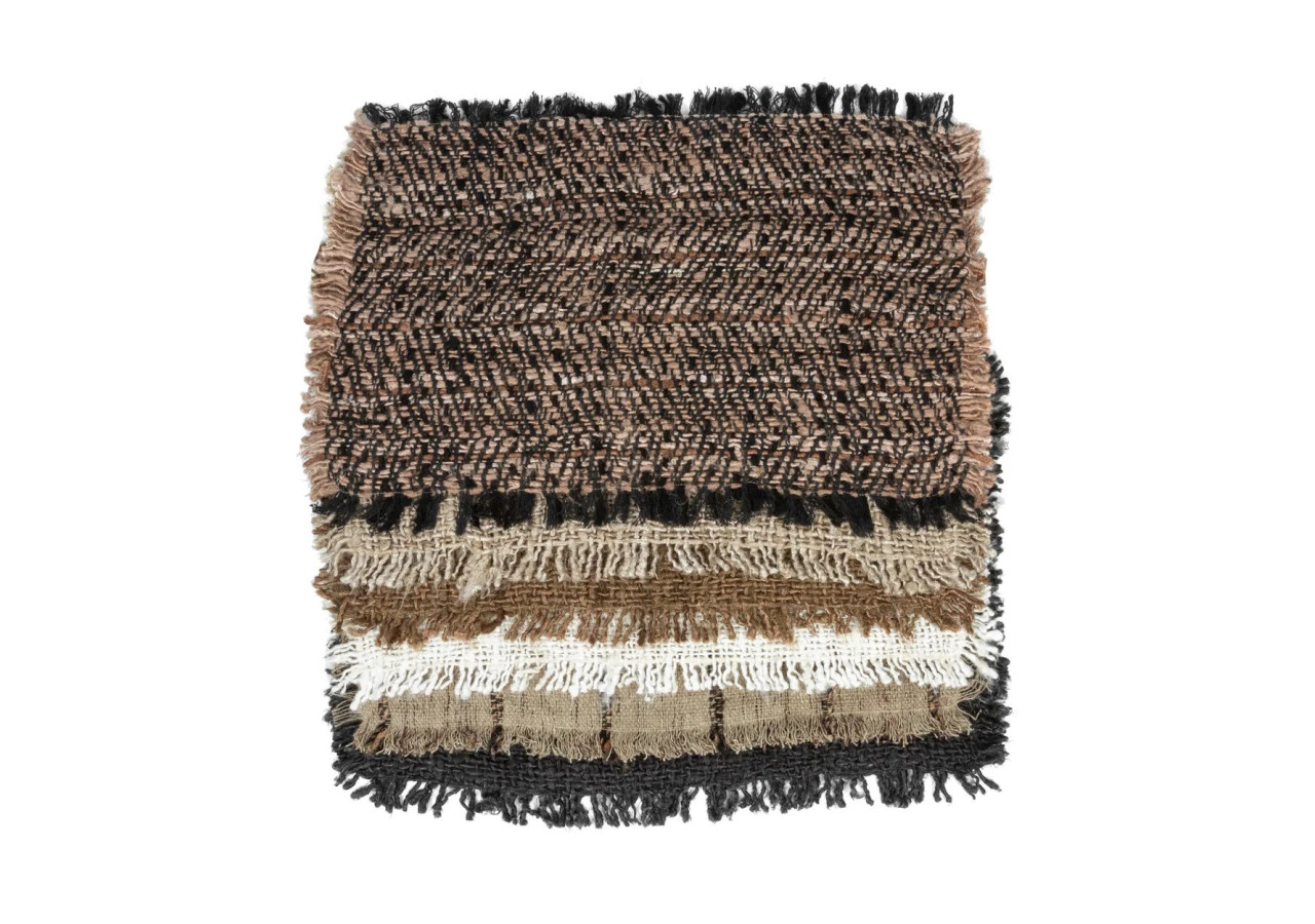 Set de 4 Sets de Table Oh My Gee - Beige et Noir - INIE004BeB-SET4 - Bazar Bizar