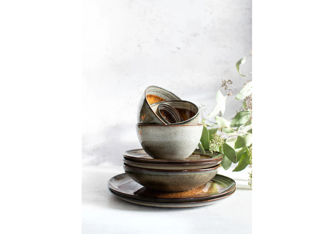 Assiette à Pâtes Comporta - Taille L - Set de 4 - POCE023Y-L-SET4 - Bazar Bizar