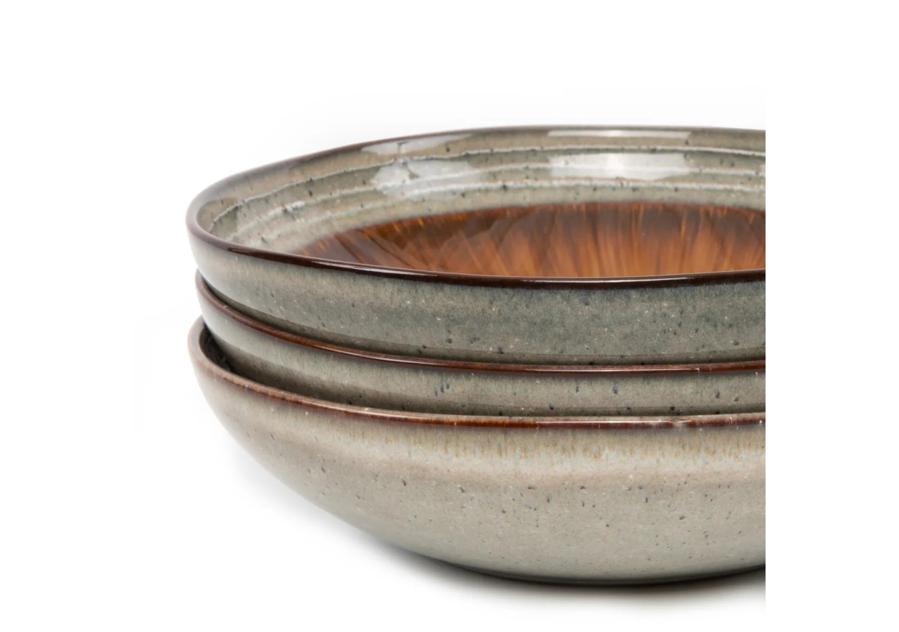 Assiette à Pâtes Comporta - Taille L - Set de 4 - POCE023Y-L-SET4 - Bazar Bizar