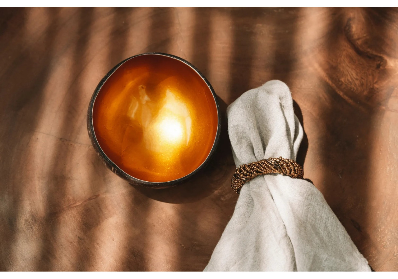 Bol Alimentaire Coco - Or Naturel - JABR005NG - Bazar Bizar