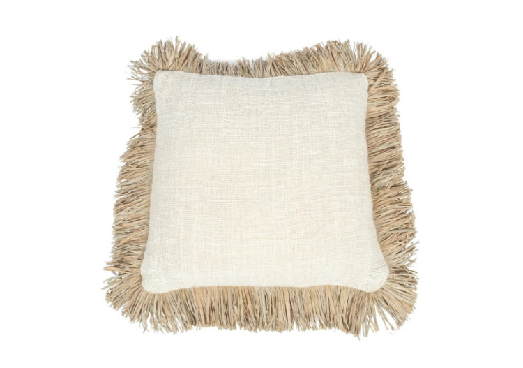 Housse de Coussin Saint Tropez - Blanc Naturel - 60x60 cm - JABR021NW-L-60x60 - Bazar Bizar