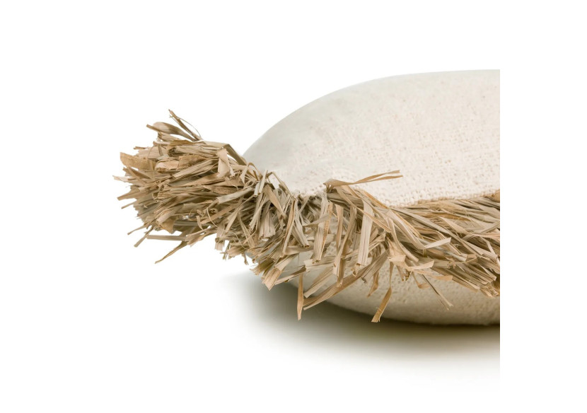 Housse de Coussin Saint Tropez - Blanc Naturel - 60x60 cm - JABR021NW-L-60x60 - Bazar Bizar