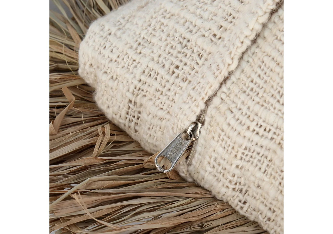 Housse de Coussin Saint Tropez - Blanc Naturel - 60x60 cm - JABR021NW-L-60x60 - Bazar Bizar