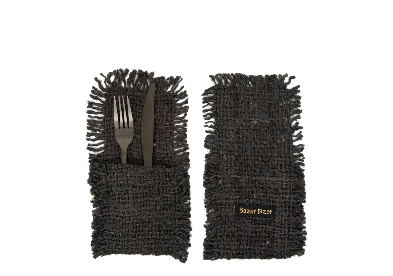 Porte-Couverts Oh My Gee - Noir Marine - Set de 4 - INIE005BNa-SET4 - Bazar Bizar