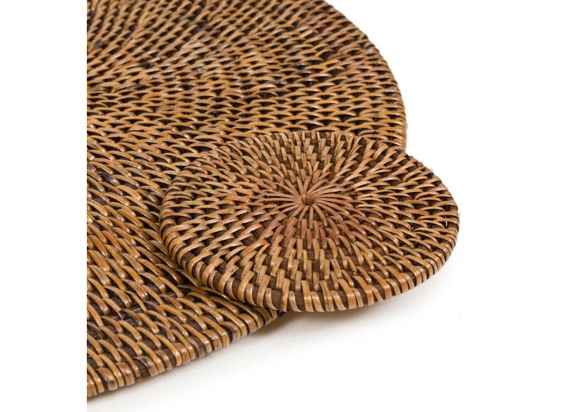 Sous-verre Colonial - Brun Naturel en Rotin - BAGE002NBr - Bazar Bizar