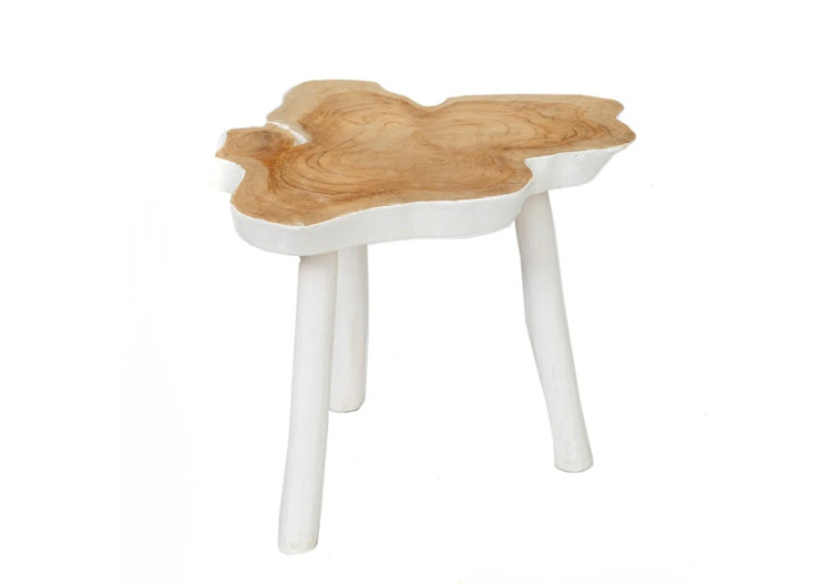 Table d'Appoint Organique - Blanc Naturel - JAAM015NW - Bazar Bizar