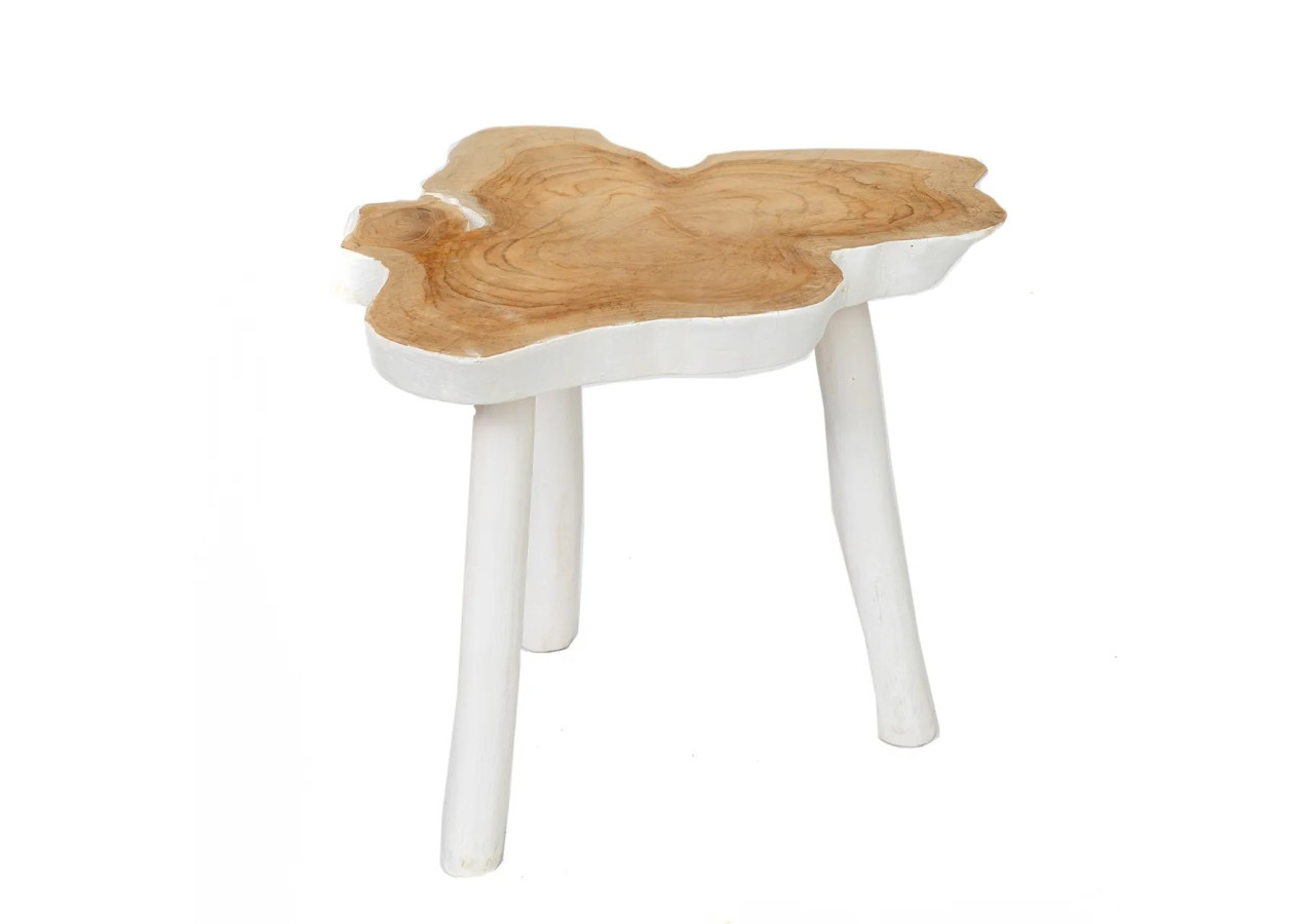 Table d'Appoint Organique - Blanc Naturel - JAAM015NW - Bazar Bizar