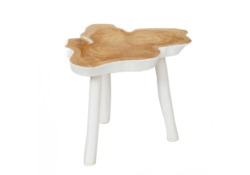 Table d'Appoint Organique - Blanc Naturel - JAAM015NW - Bazar Bizar