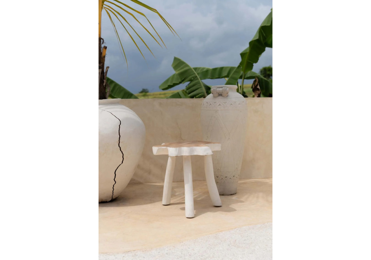 Table d'Appoint Organique - Blanc Naturel - JAAM015NW - Bazar Bizar