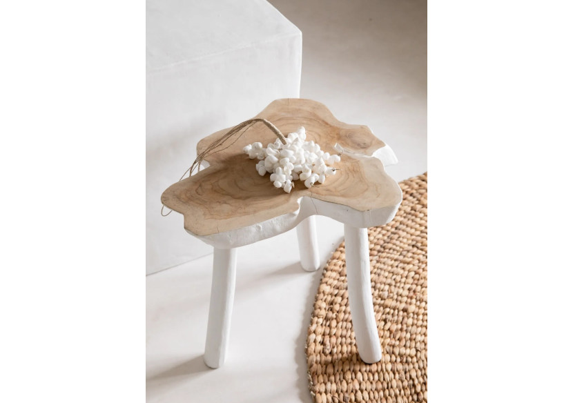 Table d'Appoint Organique - Blanc Naturel - JAAM015NW - Bazar Bizar