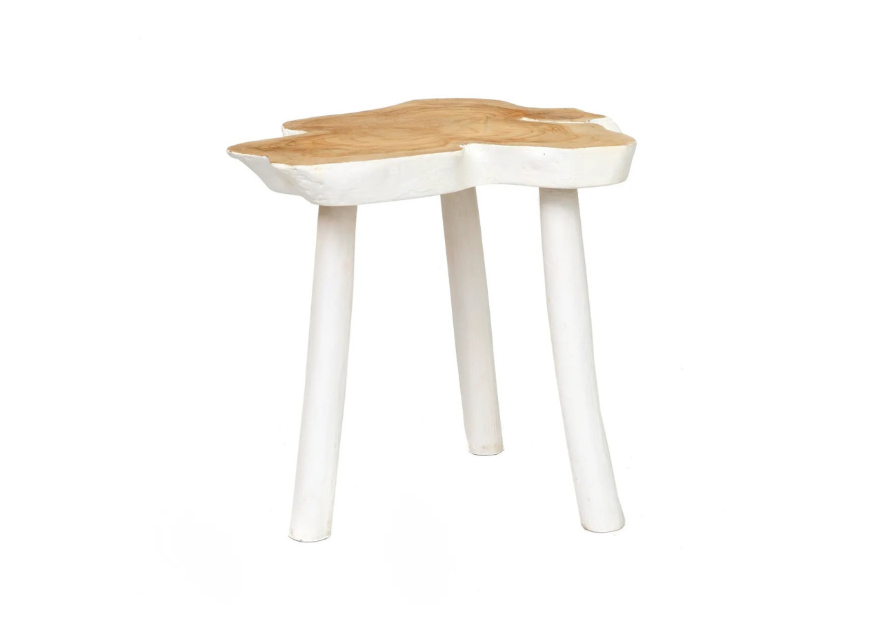 Table d'Appoint Organique - Blanc Naturel - JAAM015NW - Bazar Bizar