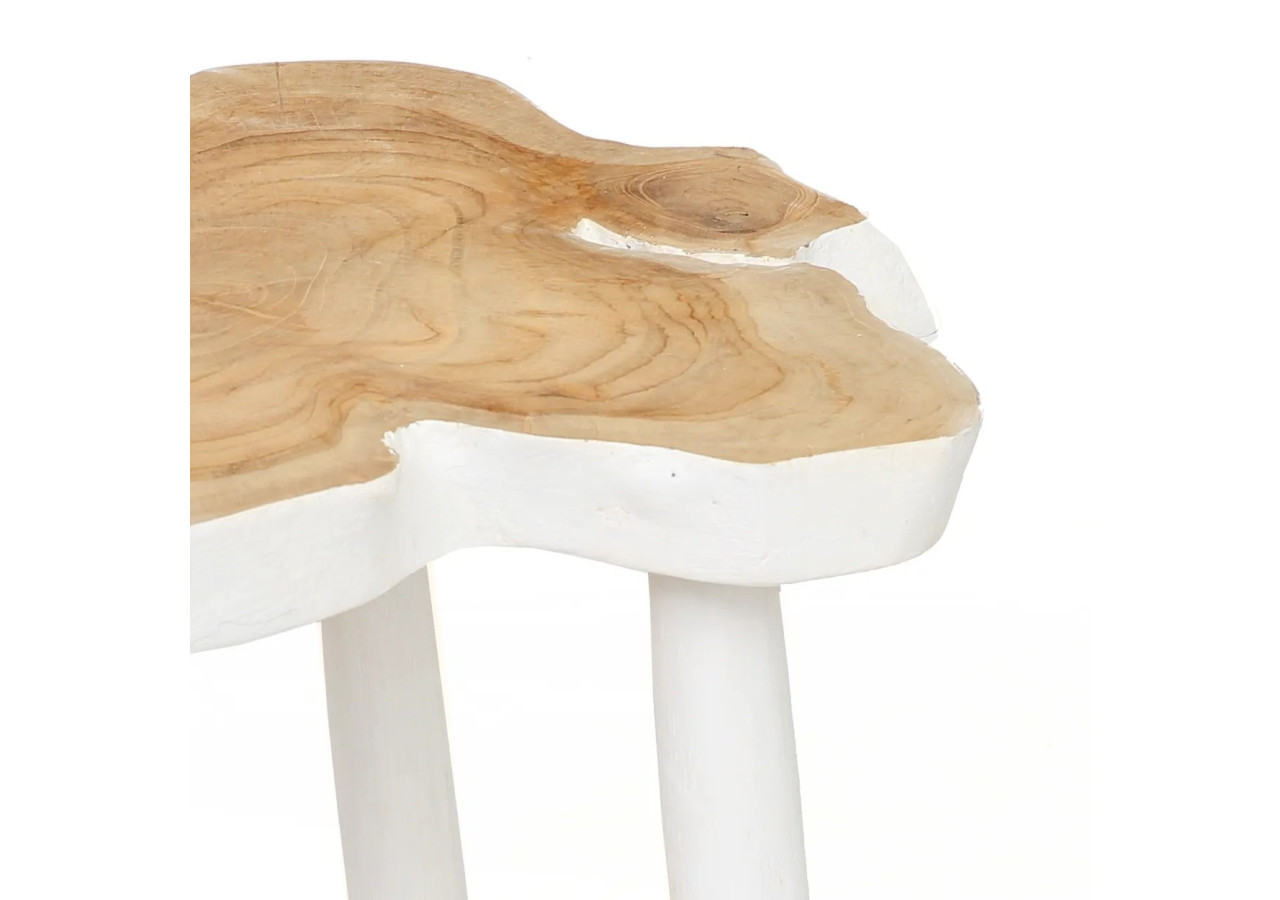 Table d'Appoint Organique - Blanc Naturel - JAAM015NW - Bazar Bizar