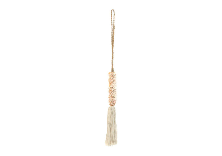 Suspension en Coquillages et Coton - Rose - BALE078Pi - Bazar Bizar