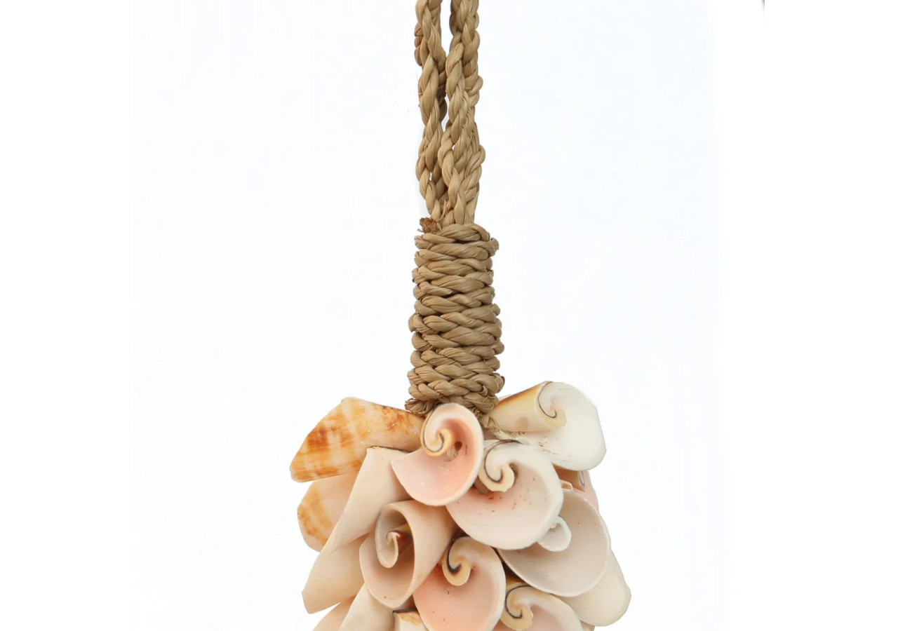 Suspension en Coquillages et Coton - Rose - BALE078Pi - Bazar Bizar