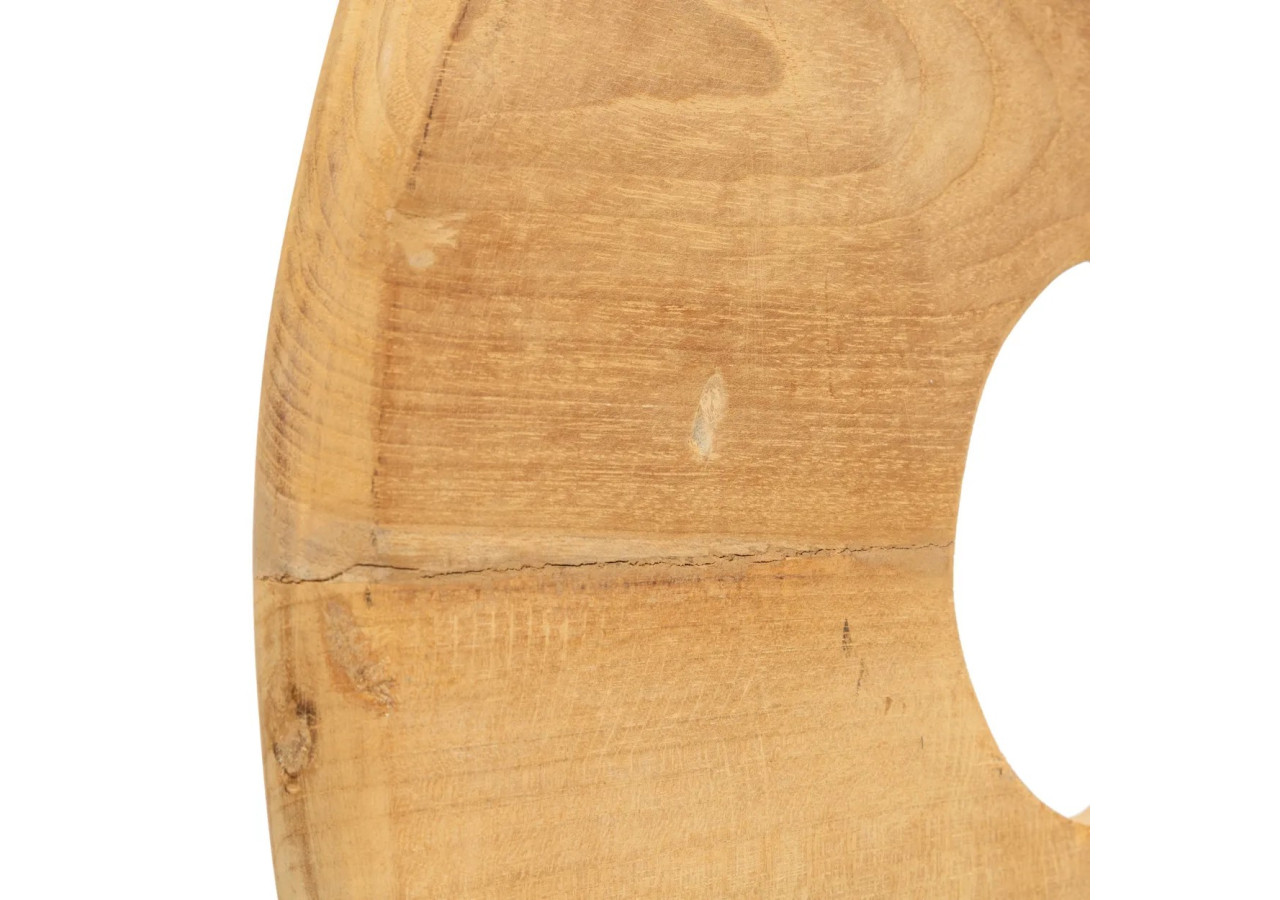 Disque en Teck sur Socle - Grand - JAAM030N-L - Bazar Bizar