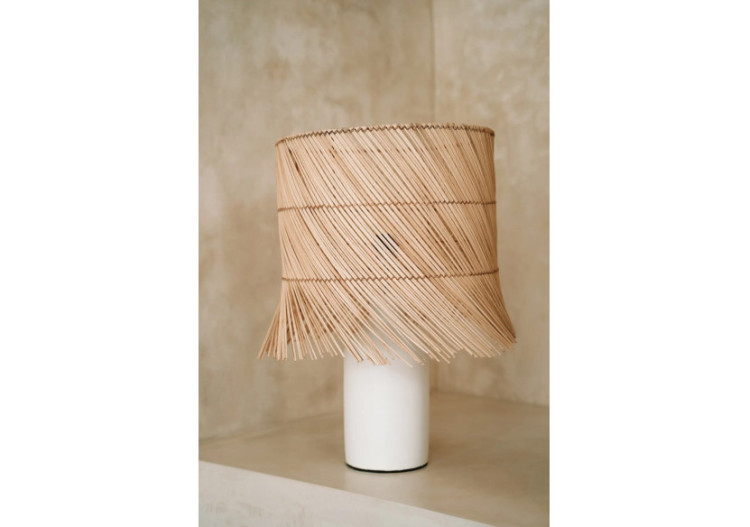 Lampe de Table en Rotin - Blanc Naturel - JABR051WN-40 - Bazar Bizar 2