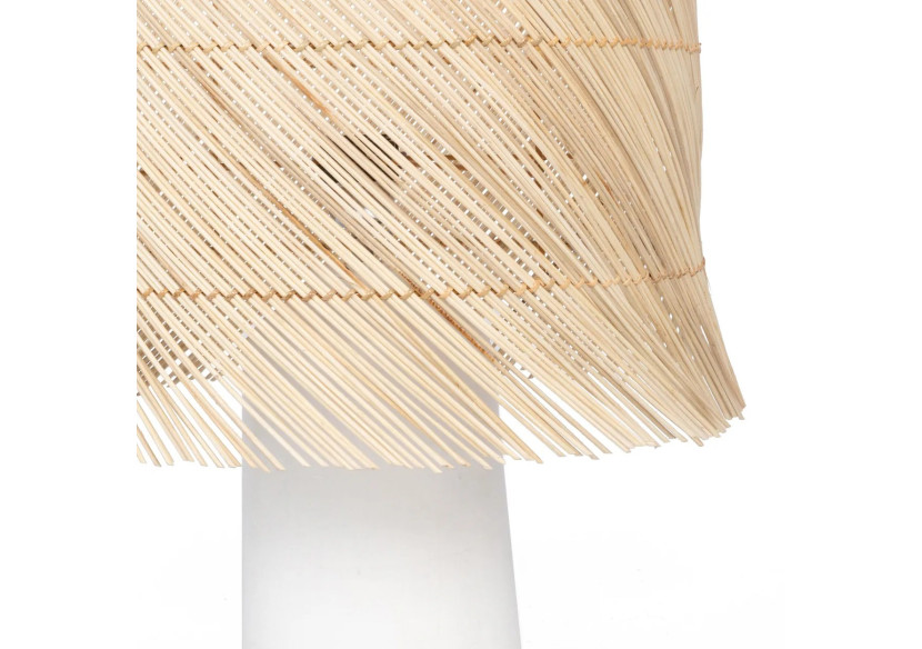 Lampe de Table en Rotin - Blanc Naturel - JABR051WN-40 - Bazar Bizar