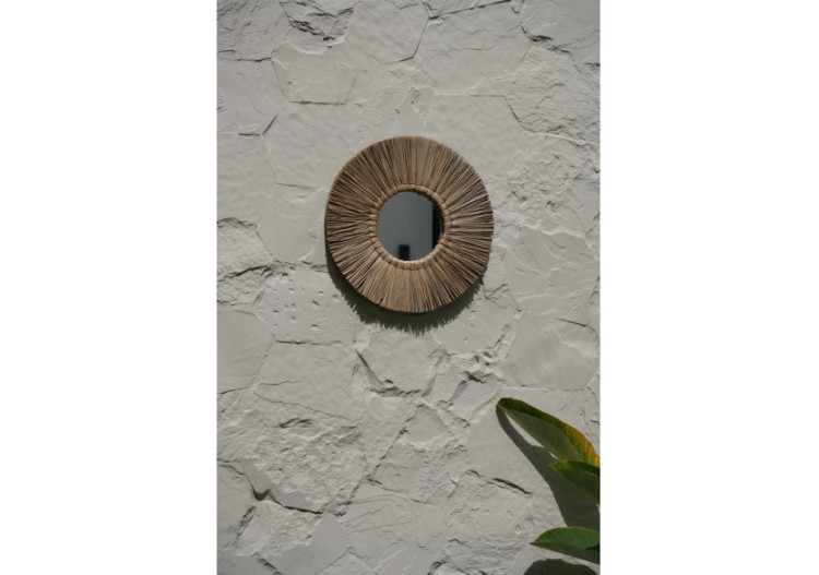 Miroir Alang Alang - Naturel, Style Boho - BALE070N-M-45 - Bazar Bizar 2