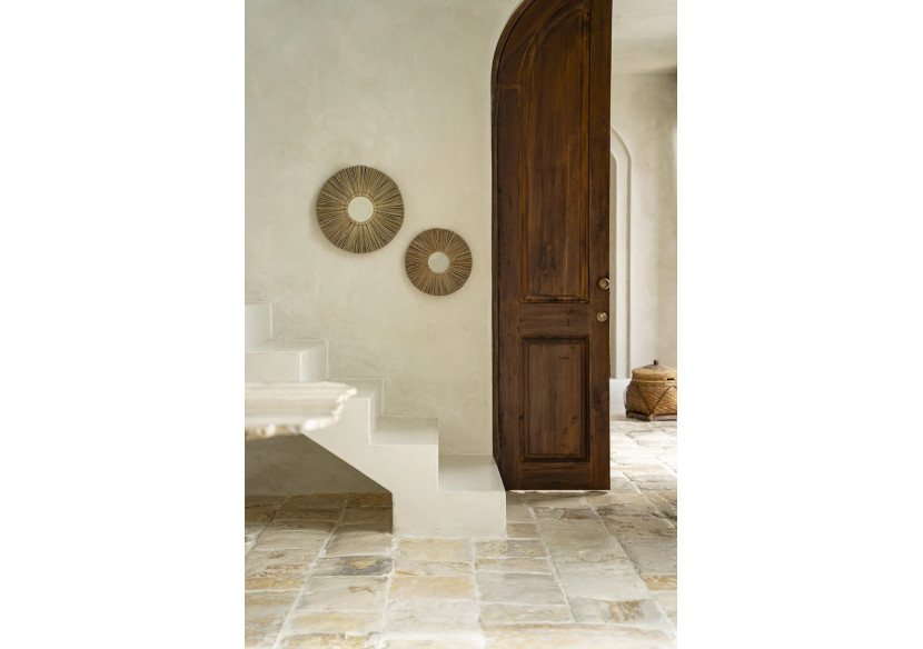 Miroir Alang Alang - Naturel, Style Boho - BALE070N-M-45 - Bazar Bizar