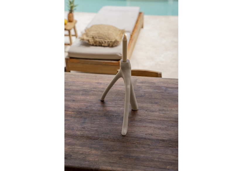Bougeoir Triple Branche - Blanc, Design Organique - JABR035W - Bazar Bizar