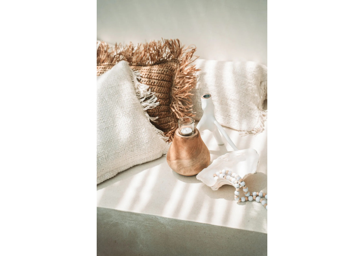 Bougeoir Triple Branche - Blanc, Design Organique - JABR035W - Bazar Bizar