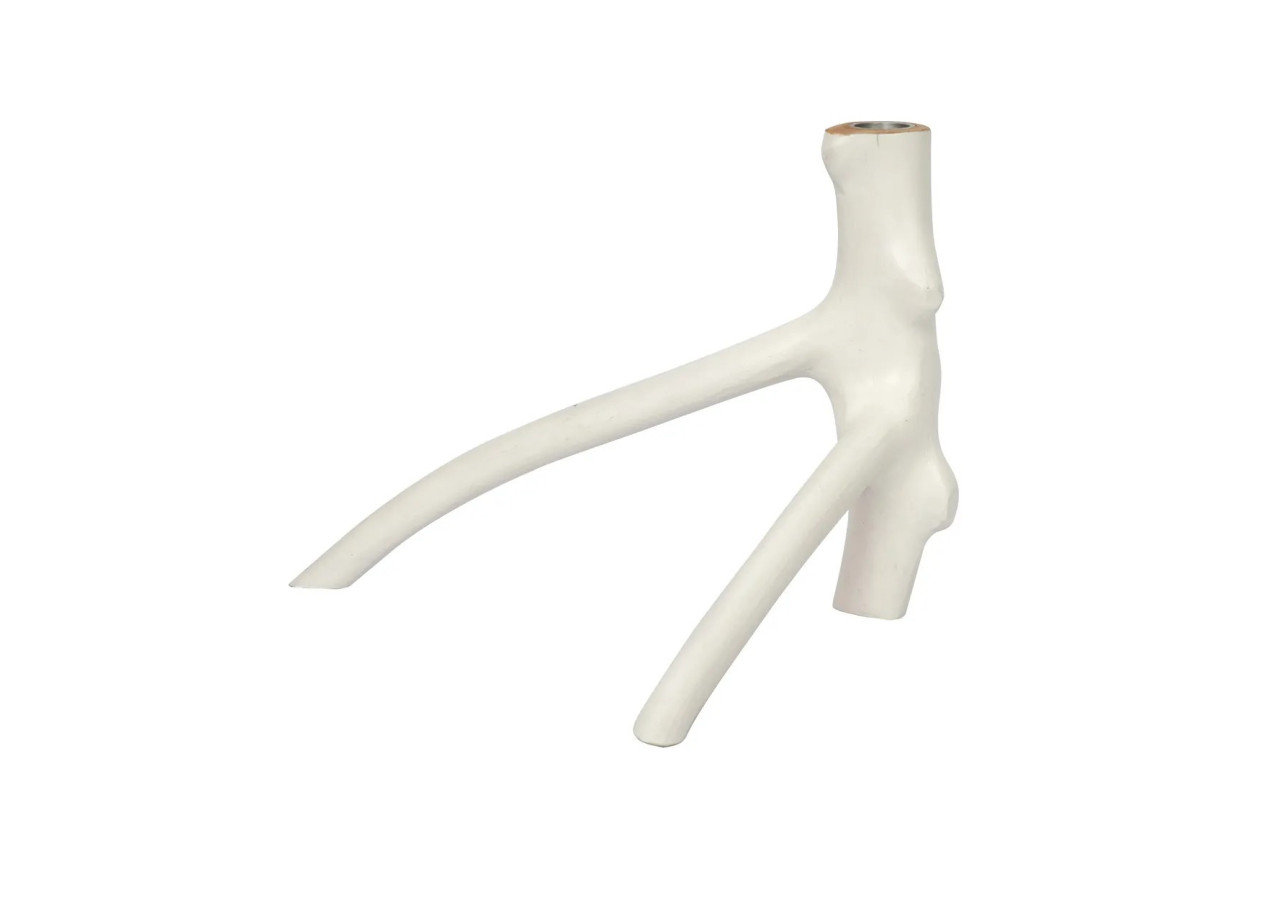 Bougeoir Triple Branche - Blanc, Design Organique - JABR035W - Bazar Bizar