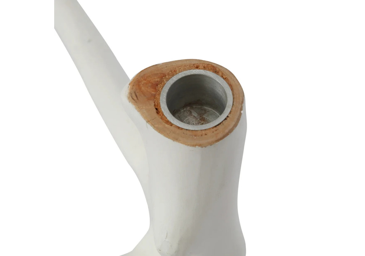 Bougeoir Triple Branche - Blanc, Design Organique - JABR035W - Bazar Bizar