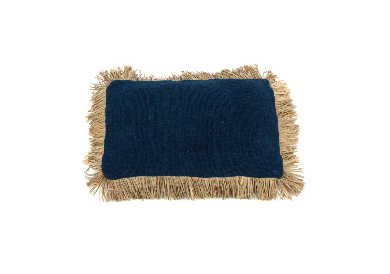 Housse de Coussin Saint Tropez - Bleu Naturel, 30x50 cm - JABR025BlueN-30x50 - Bazar Bizar