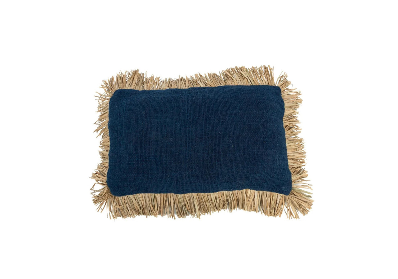 Housse de Coussin Saint Tropez - Bleu Naturel, 30x50 cm - JABR025BlueN-30x50 - Bazar Bizar