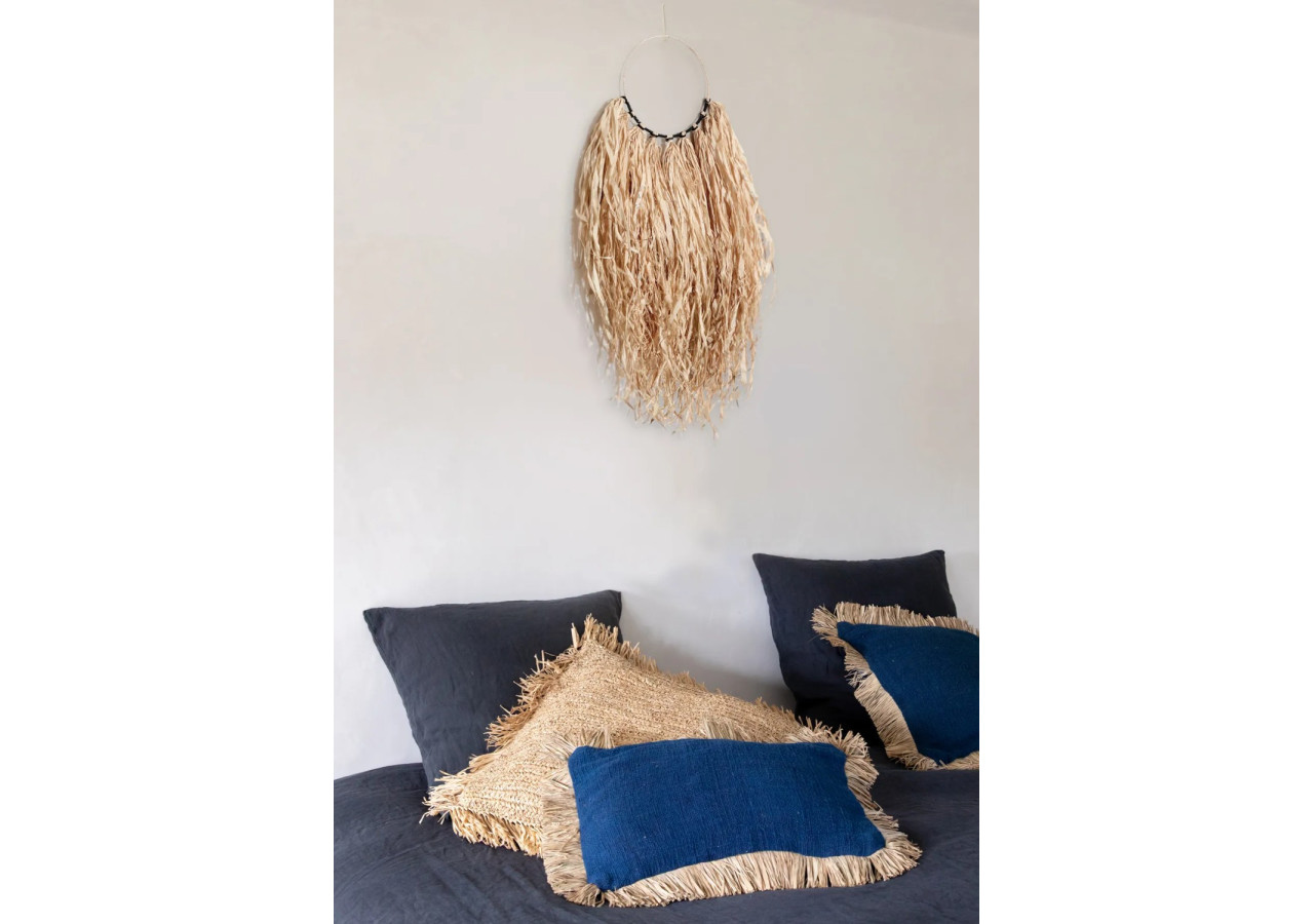 Housse de Coussin Saint Tropez - Bleu Naturel, 30x50 cm - JABR025BlueN-30x50 - Bazar Bizar