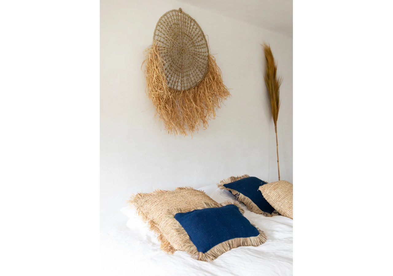 Housse de Coussin Saint Tropez - Bleu Naturel, 30x50 cm - JABR025BlueN-30x50 - Bazar Bizar