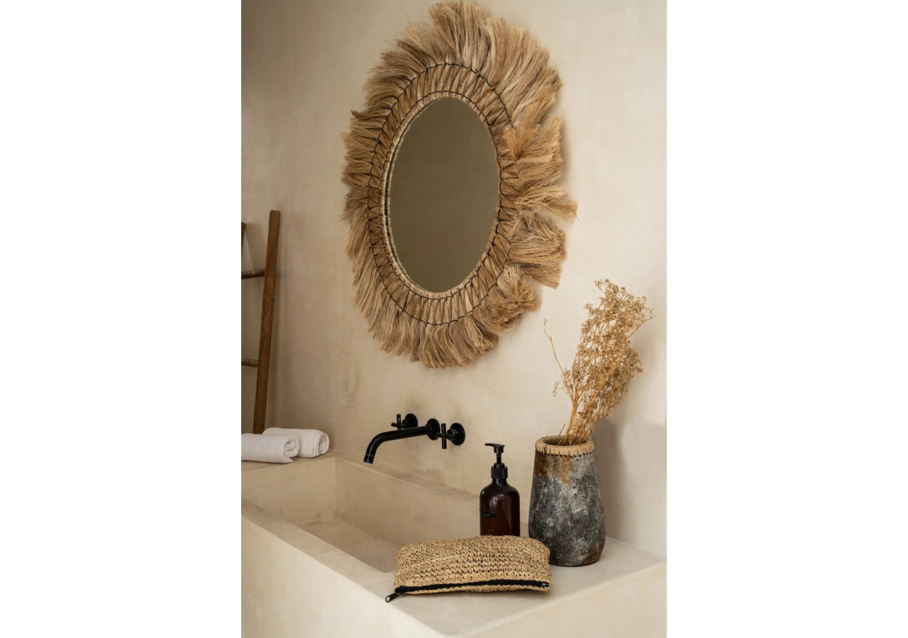 Miroir Pretty Blonde - Naturel, Grande Taille - JAPA019N-L-90 - Bazar Bizar