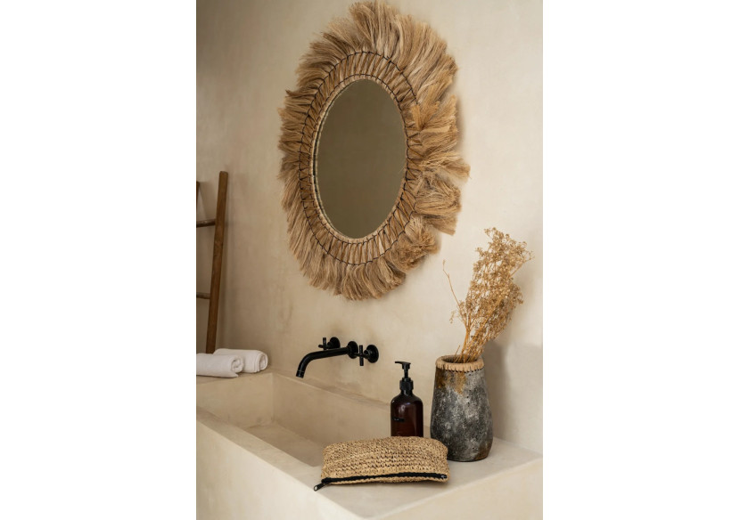 Miroir Pretty Blonde - Naturel, Grande Taille - JAPA019N-L-90 - Bazar Bizar