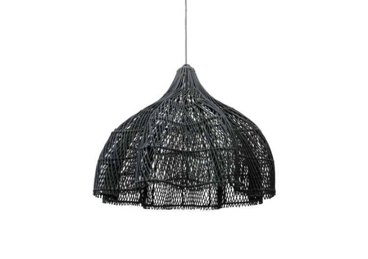 Suspension Whipped - Noir, Rattan, Style Imposant - BAYU010B-M-60 - Bazar Bizar